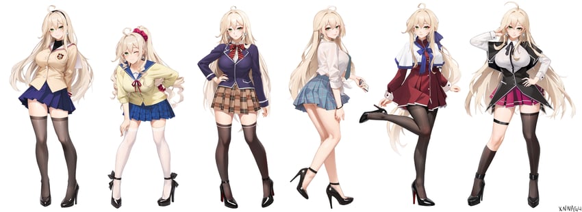 kitagawa marin, rias gremory, nakiri erina, sakagami tomoyo, kawasumi mai, and 2 more (high school dxd and 6 more) drawn by xnnagu