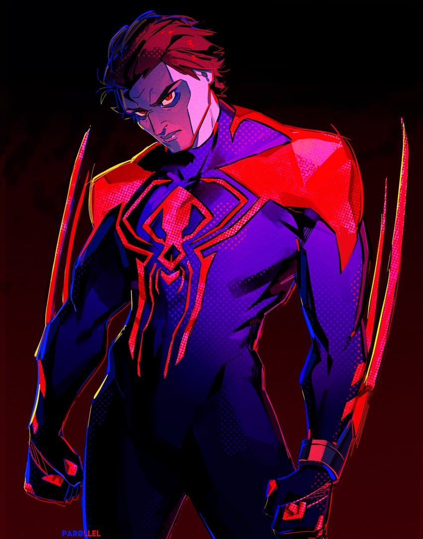 miguel o'hara and spider-man (marvel and 3 more) drawn by par0llel