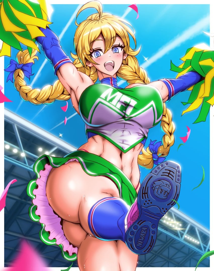 power soccer kun and alicia sinclair (jikkyou powerful pro yakyuu and 1 more) drawn by jazz_kawa_sodom