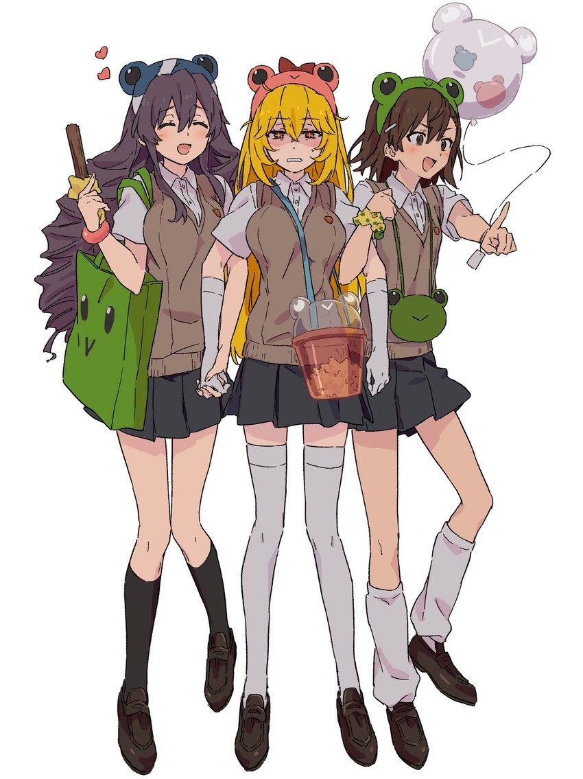 misaka mikoto, shokuhou misaki, gekota, hokaze junko, and pyonko (toaru majutsu no index and 2 more) drawn by teruya_(6w6y)