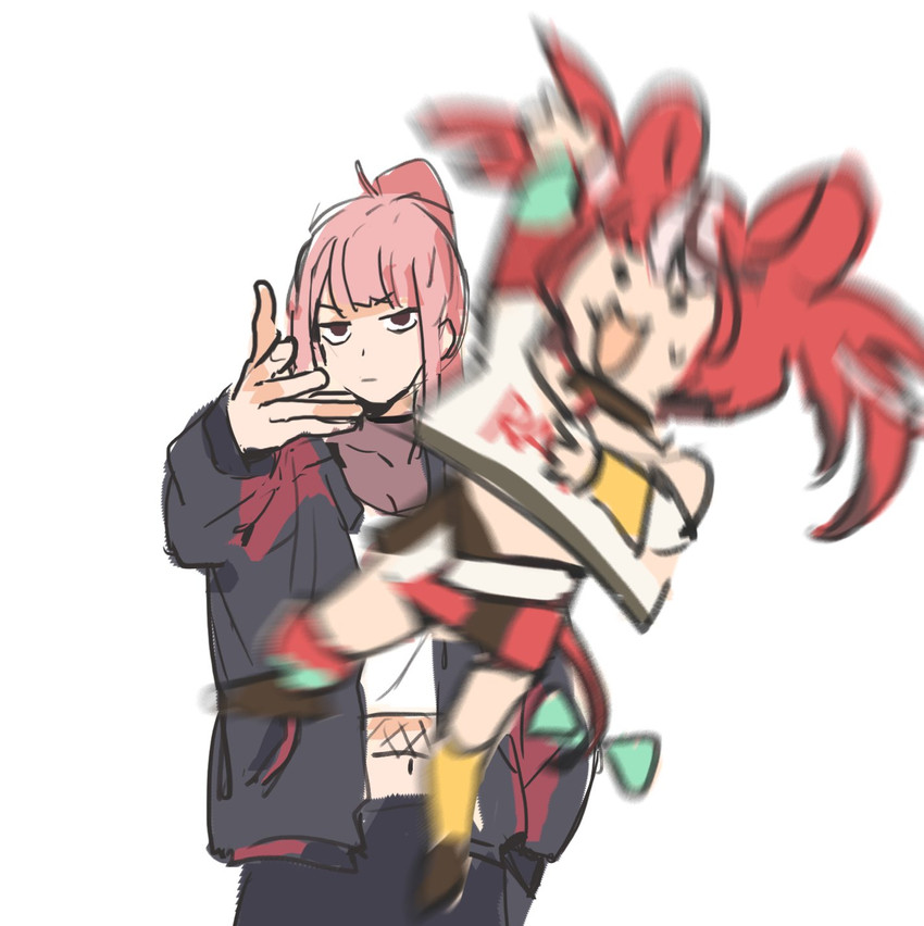 mori calliope and hakos baelz (hololive and 1 more) drawn by jawli