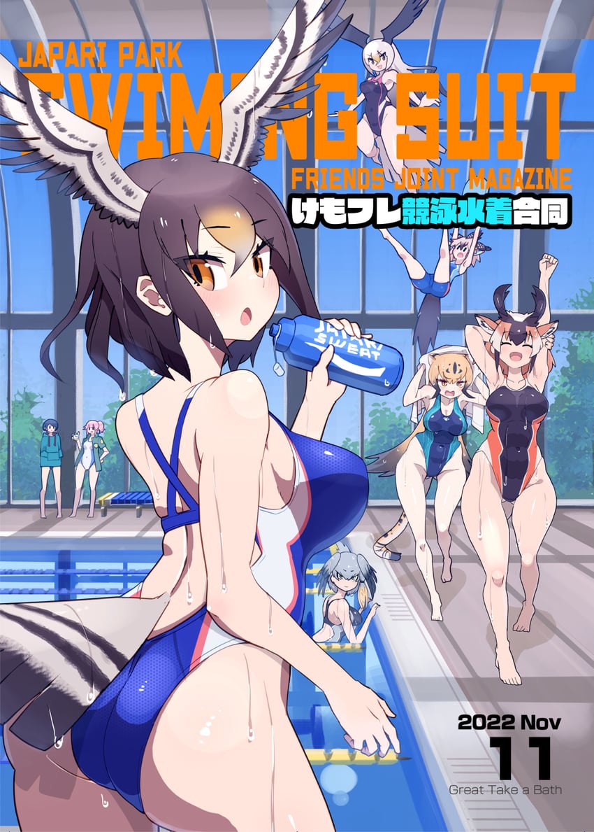 shoebill, captain, bald eagle, greater roadrunner, nana, and 3 more (kemono friends) drawn by nishuu_miri