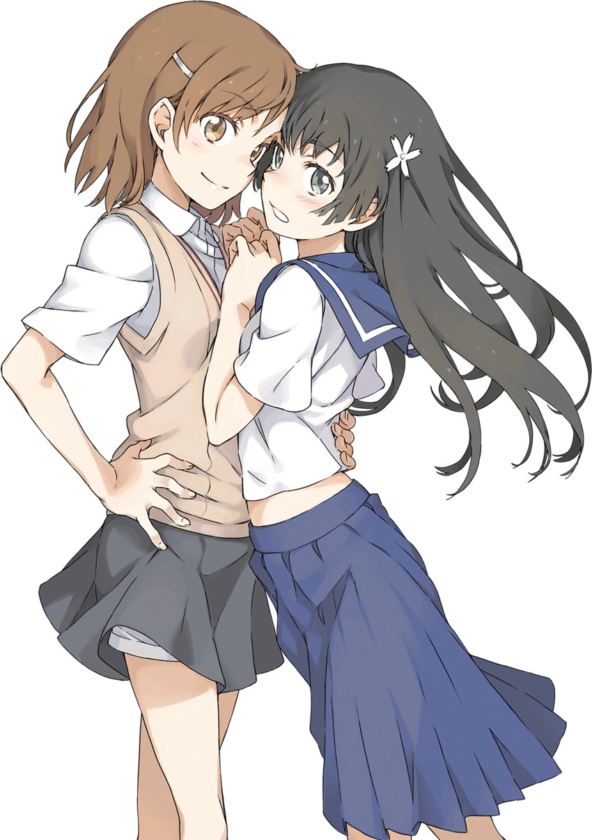 misaka mikoto and saten ruiko (toaru majutsu no index and 1 more) drawn by haimura_kiyotaka and mg_renders