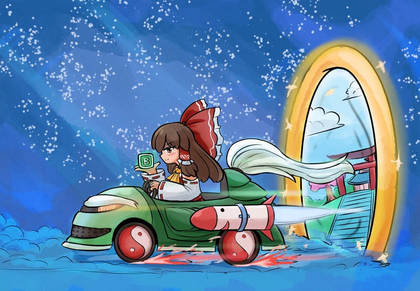 hakurei reimu, genjii, and mimi-chan (touhou and 3 more) drawn by mcsquiddies
