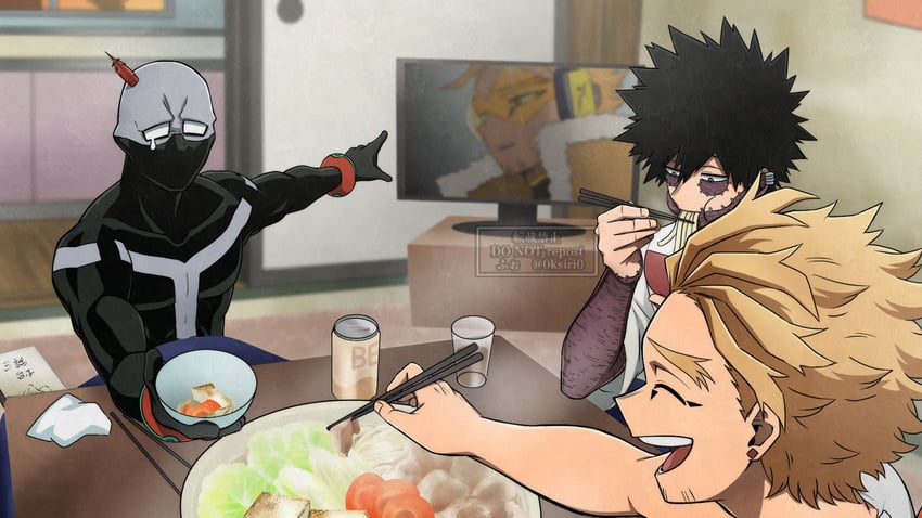 hawks, dabi, and twice (boku no hero academia) drawn by 0ksiri0