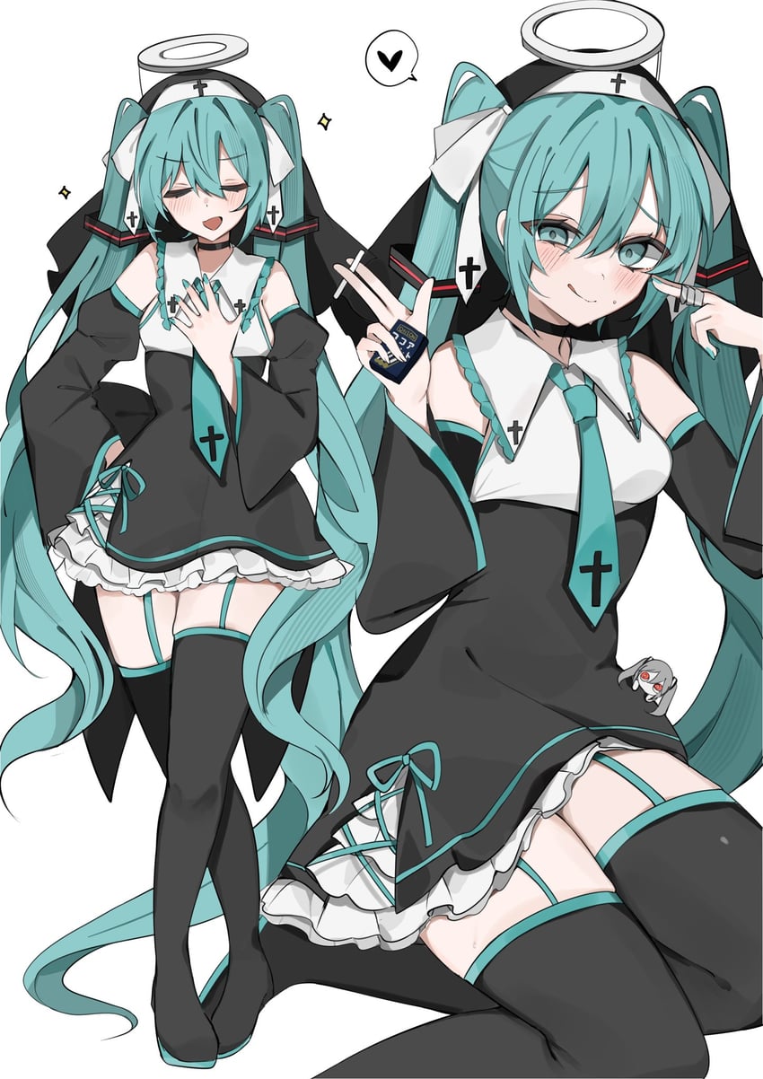 hatsune miku and aimaina (vocaloid and 1 more) drawn by waimoniku