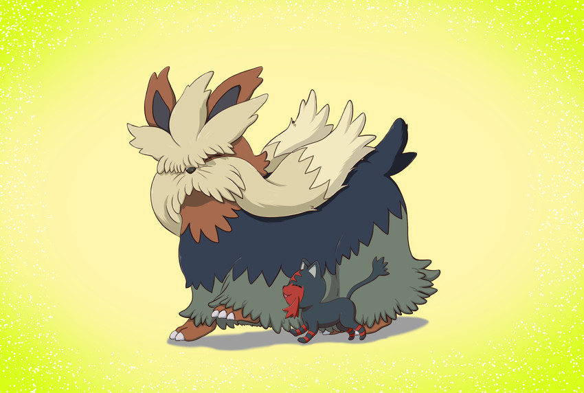 litten and stoutland (pokemon and 1 more) drawn by koyukiyasu