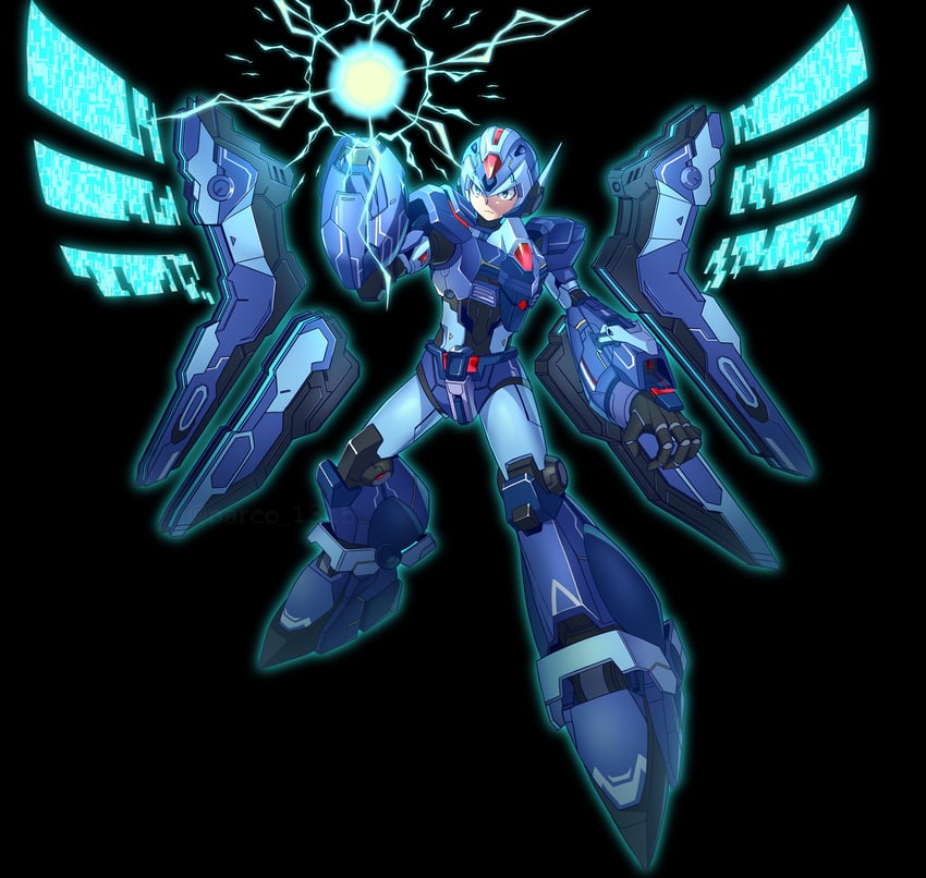 x (mega man and 1 more) drawn by parco_1315