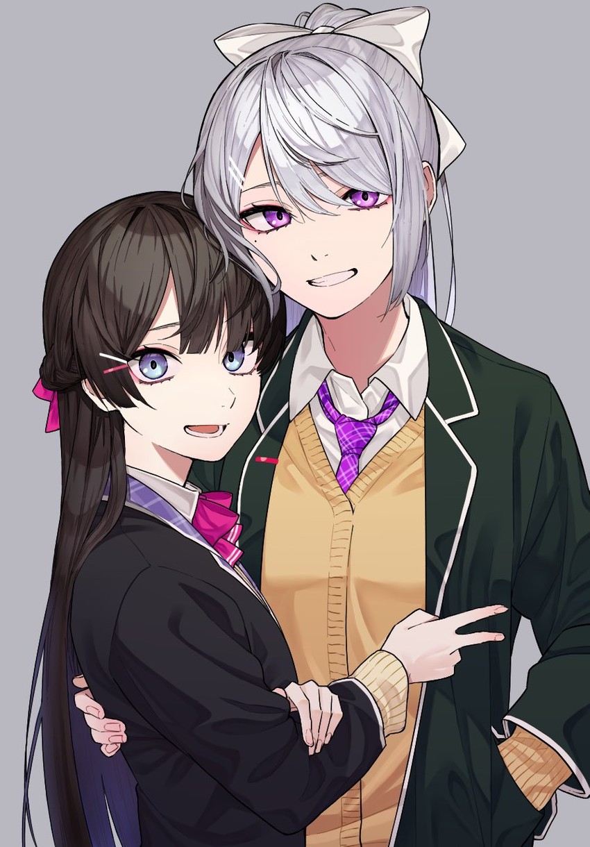 tsukino mito and higuchi kaede (nijisanji) drawn by kofunami_nana