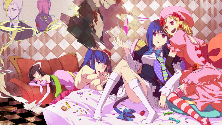 ushiromiya battler, ushiromiya ange, frederica bernkastel, furudo erika, lambdadelta, and 3 more (umineko no naku koro ni) drawn by reichi