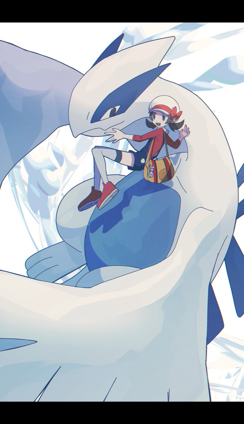 lyra and lugia (pokemon and 1 more) drawn by asagiri_kogen