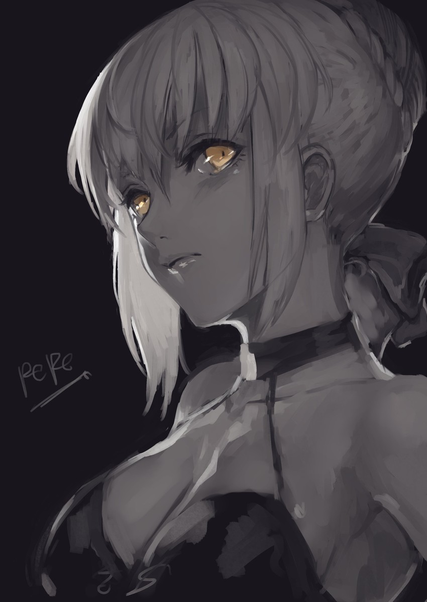 artoria pendragon and saber alter (fate and 1 more) drawn by peperon_(peperou)