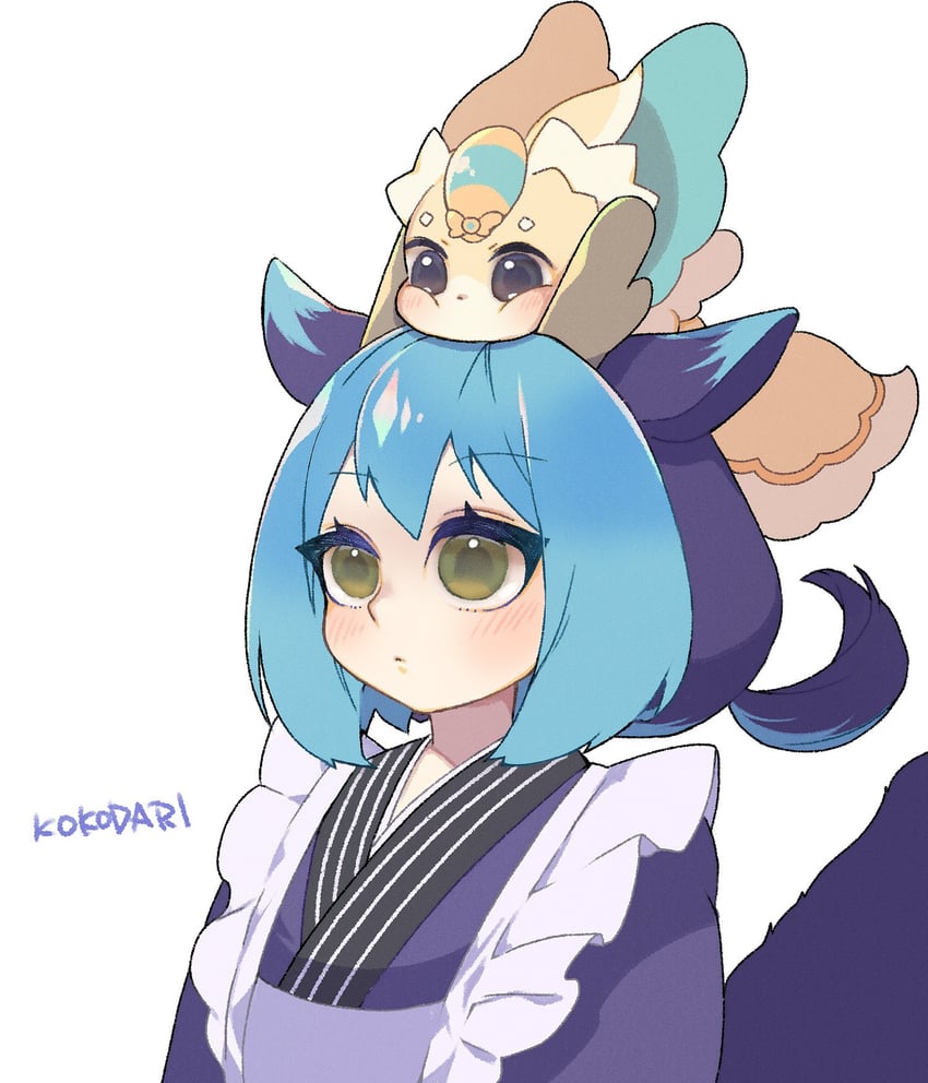 laundry dragonmaid and purrely (yu-gi-oh!) drawn by kokodari