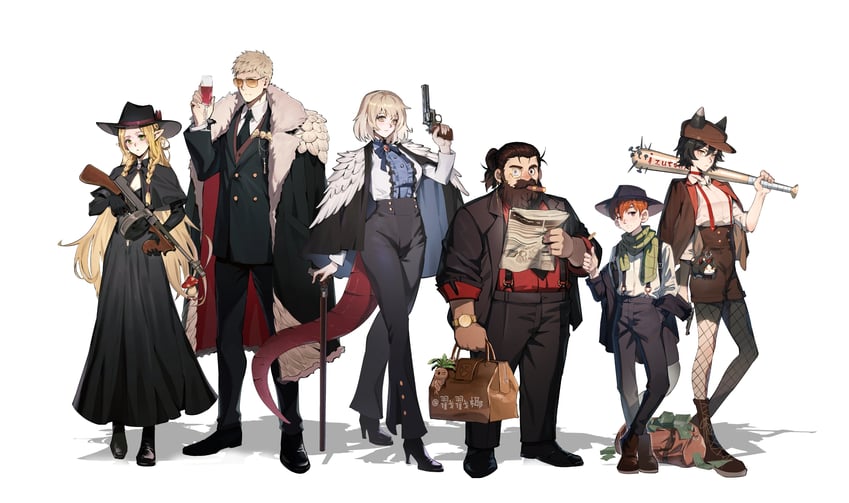 marcille donato, falin touden, laios touden, senshi, chilchuck tims, and 4 more (dungeon meshi) drawn by chuo_chuo_ye