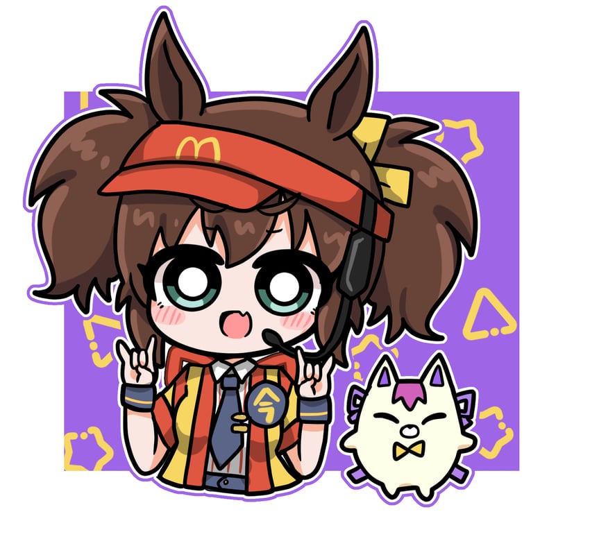 inari one and imadake dabuchi tabemi (umamusume and 1 more) drawn by pero_(umauma_unyaunya)