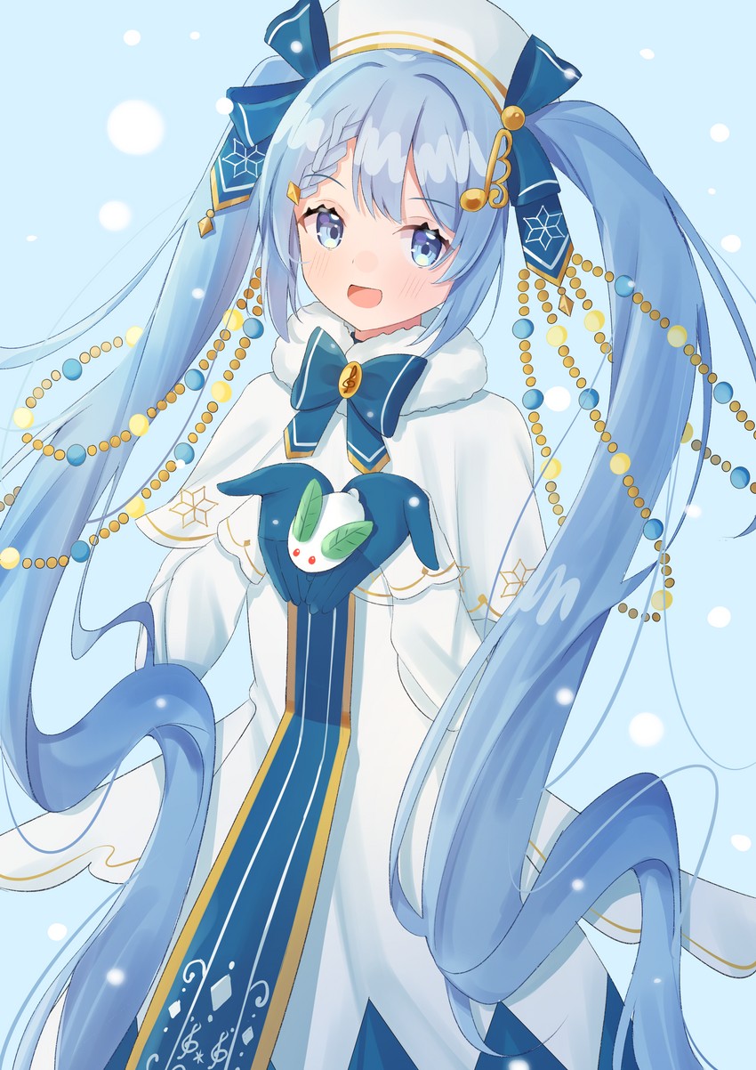 hatsune miku and yuki miku (vocaloid) drawn by yuuna_(vhux2273)