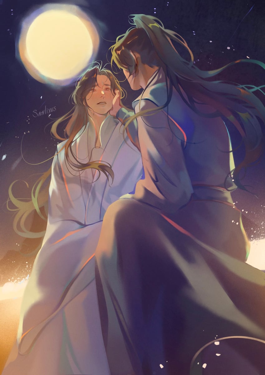 chu wanning and mo ran (erha he ta de bai mao shizun) drawn by lix_(sanlixus)