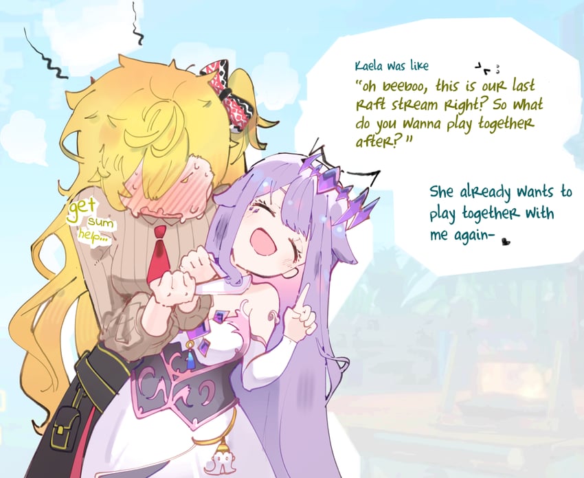 koseki bijou and kaela kovalskia (hololive and 2 more) drawn by kitanxjk