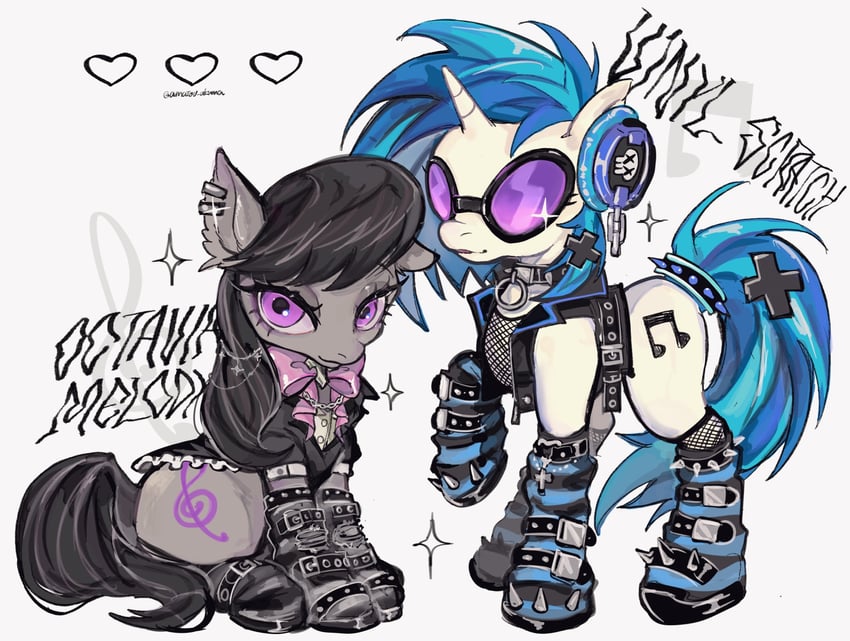 octavia melody and vinyl scratch (my little pony and 1 more) drawn by amatou_akuma