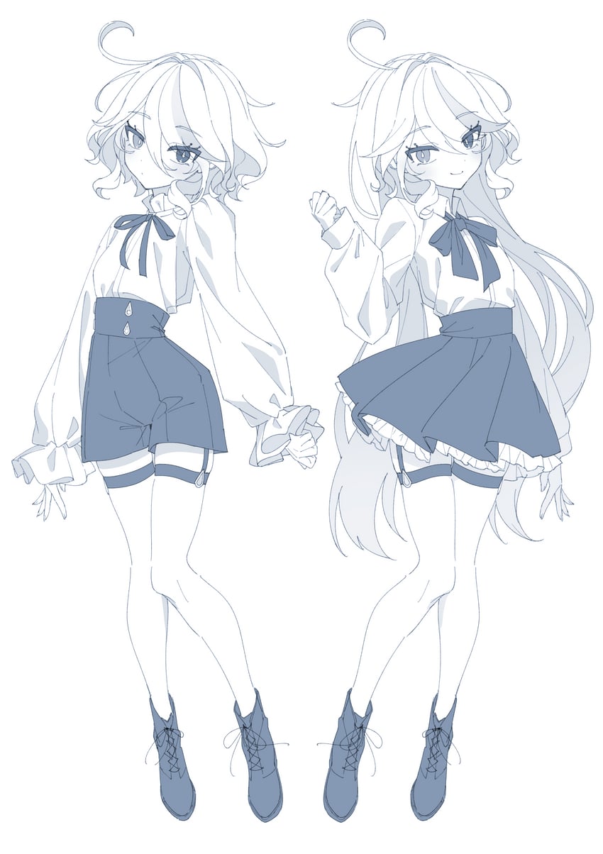 furina and focalors (genshin impact) drawn by mochizuki_mochi