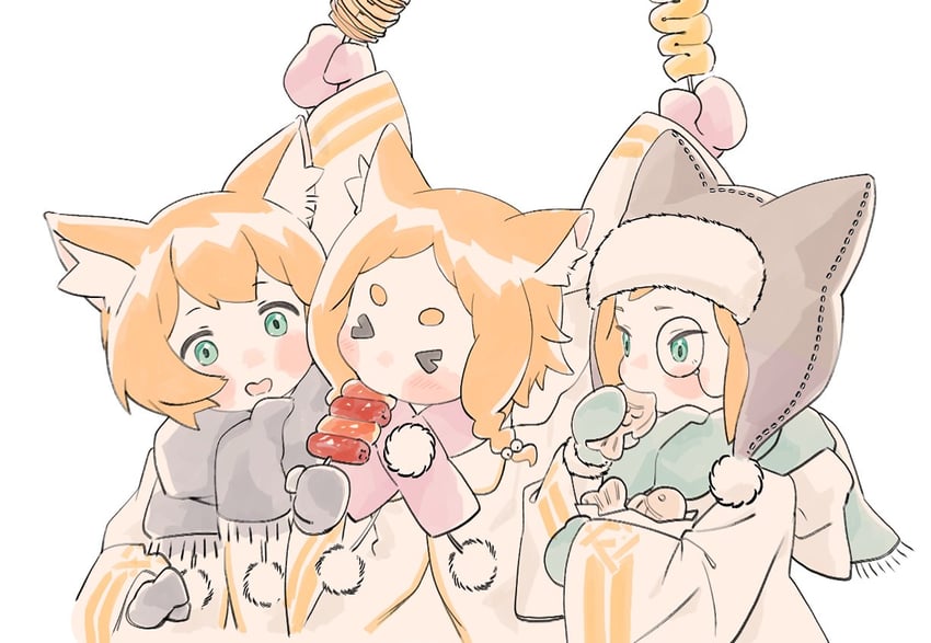 mimi pearlbaton, tivey pearlbaton, and heitarou pearlbaton (re:zero kara hajimeru isekai seikatsu) drawn by dangdidangdi