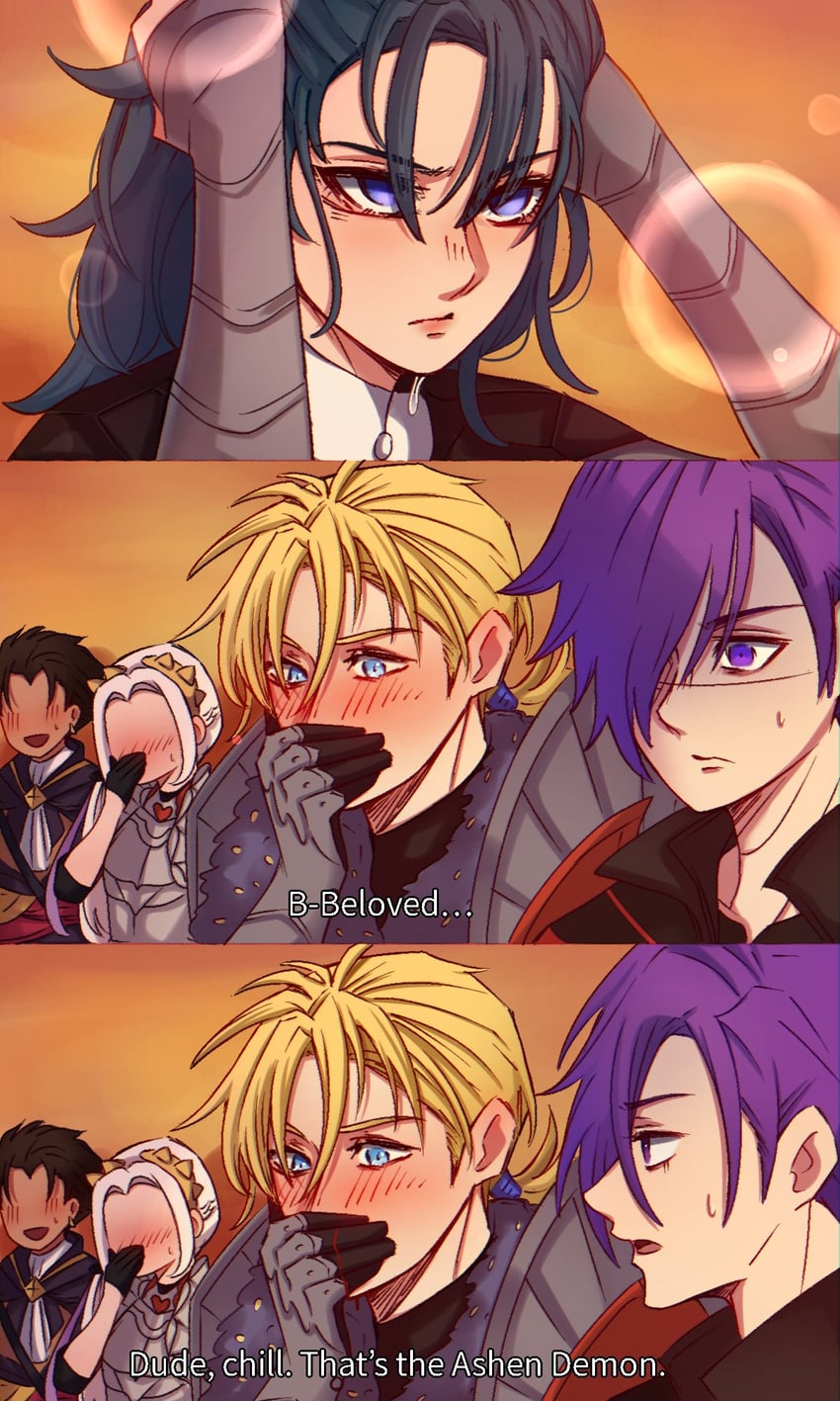 female byleth, edelgard von hresvelg, claude von riegan, and male shez (fire emblem and 3 more) drawn by gwynwithnoe