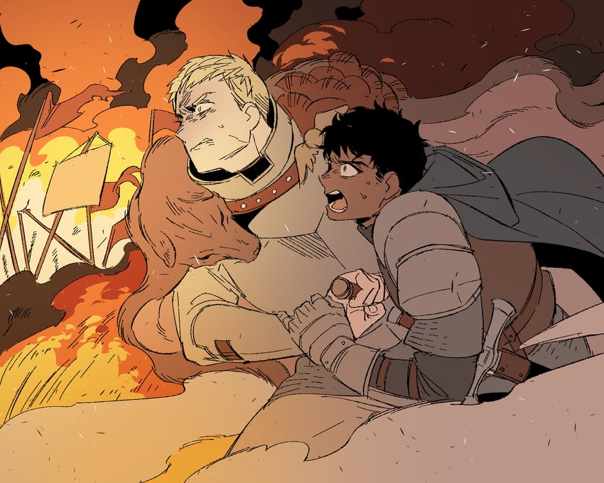 laios touden and kabru (dungeon meshi) drawn by daki_info