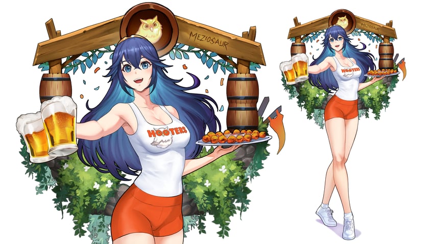 lucina, feh, and hootie the owl (fire emblem and 3 more) drawn by meziosaur