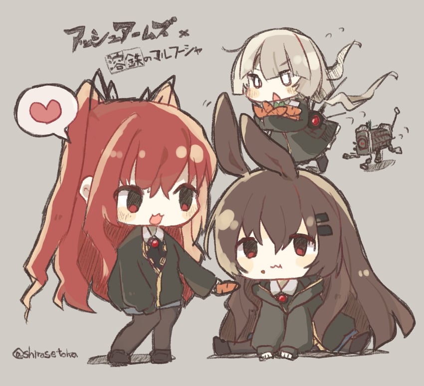 marfusha, alibina, and belka (ash arms and 1 more) drawn by shirosetoka