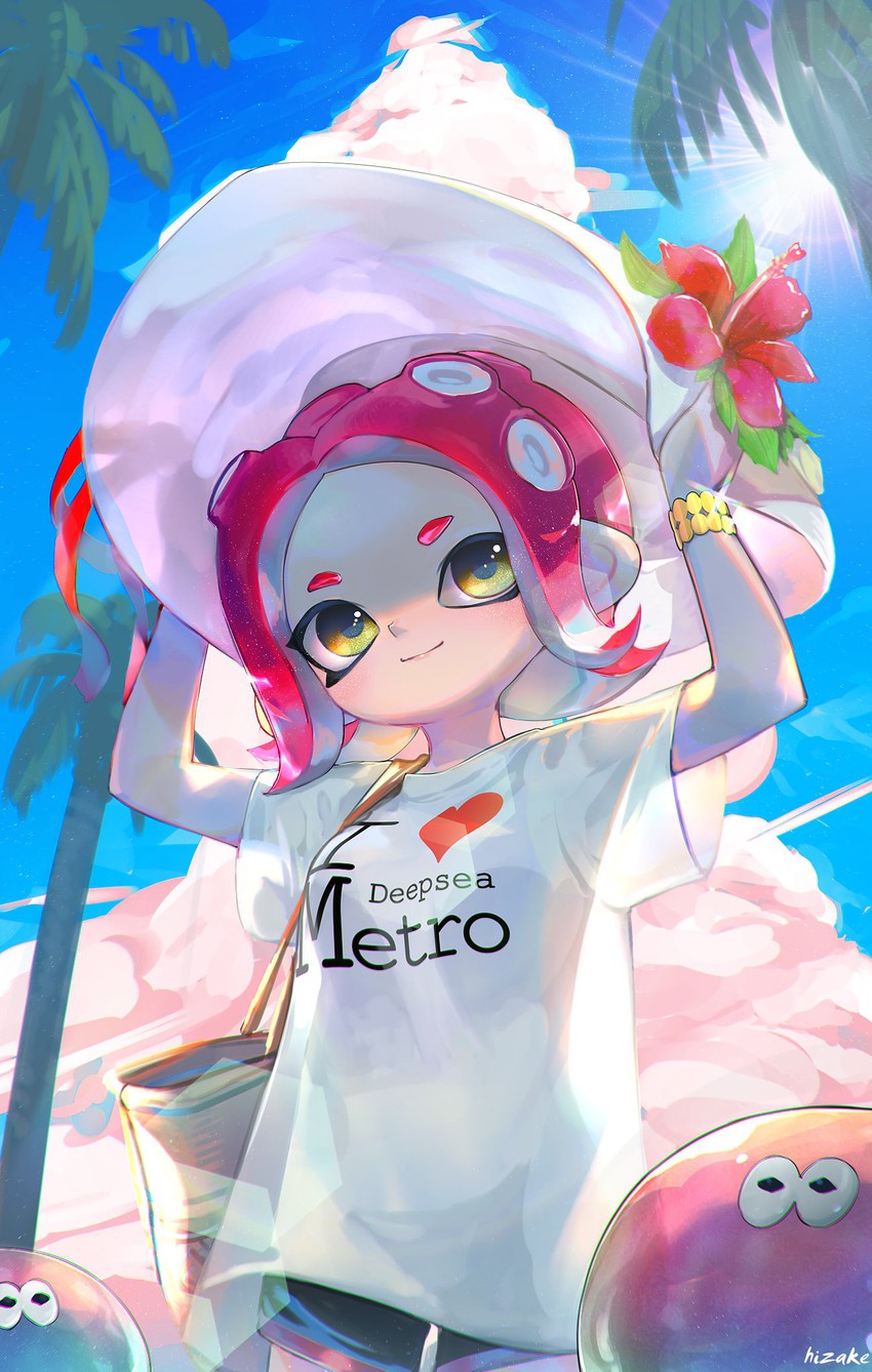 octoling player character, octoling girl, and jellyfish (splatoon and 2 more) drawn by kashu_(hizake)