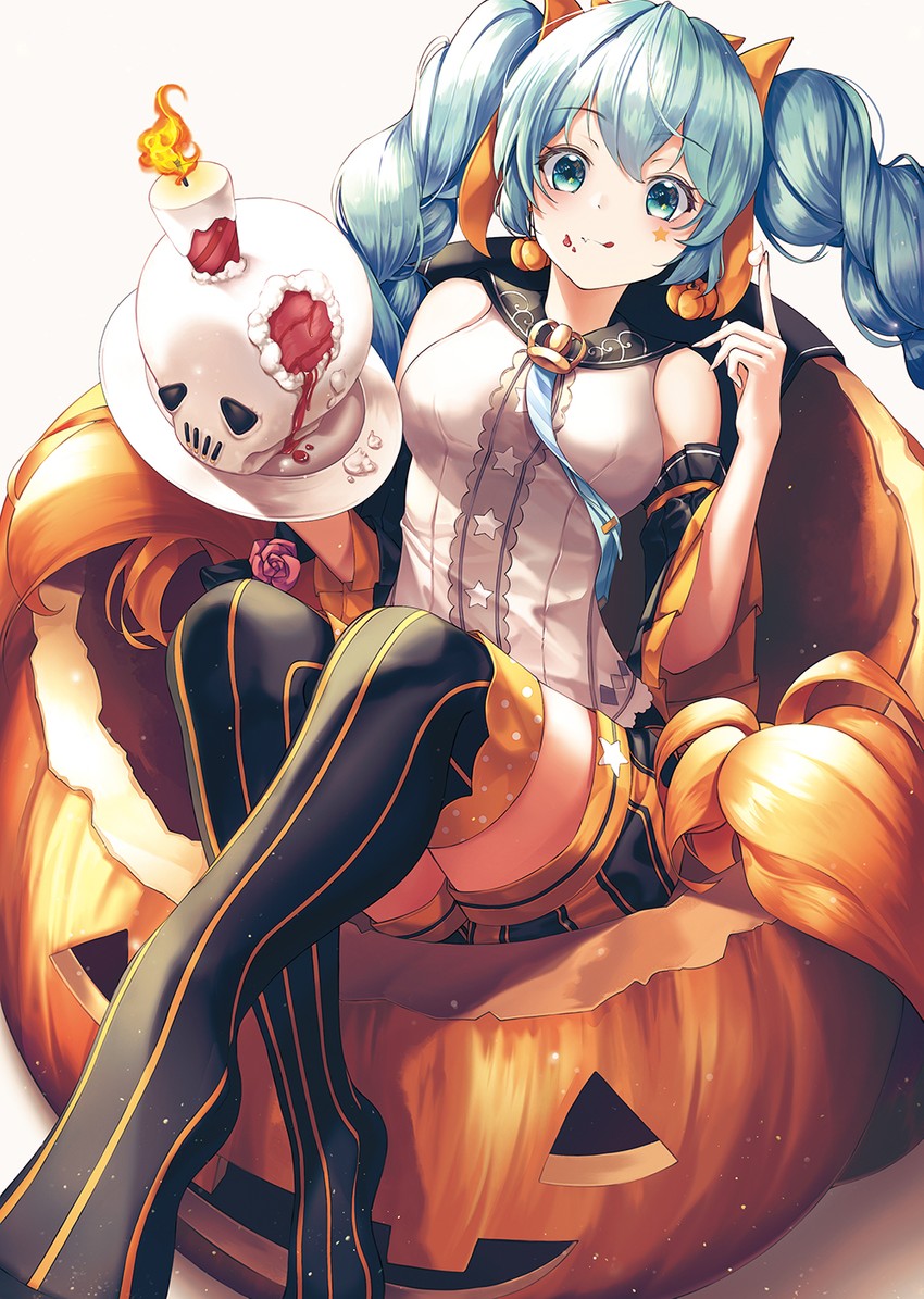 hatsune miku and trick or miku (vocaloid) drawn by paya_(aejx2345)