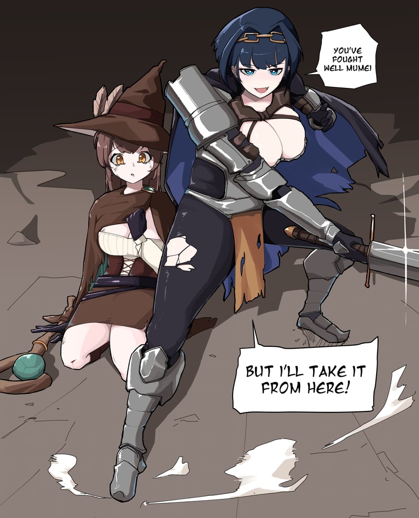 ouro kronii and nanashi mumei (hololive and 1 more) drawn by feeq