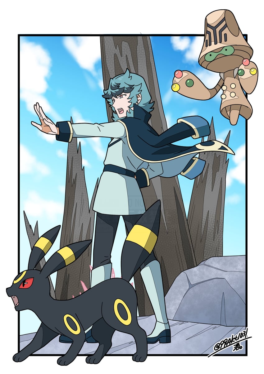 umbreon, spinel, and beheeyem (pokemon and 1 more) drawn by 99akt1031