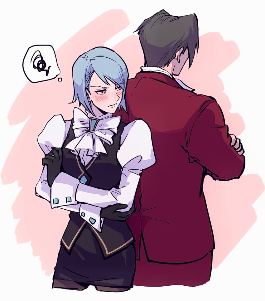 miles edgeworth and franziska von karma (ace attorney) drawn by ringo_orihara