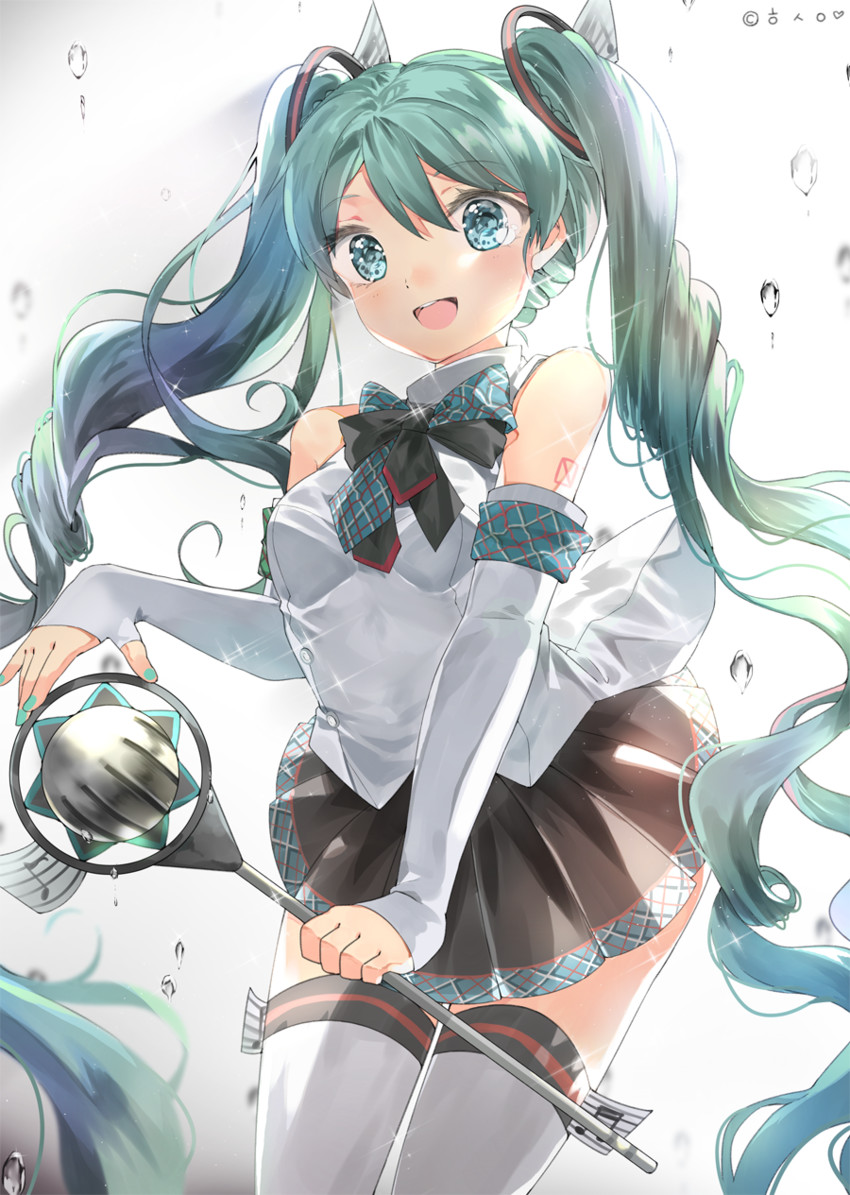 hatsune miku and magical mirai miku (vocaloid and 1 more) drawn by h_shai