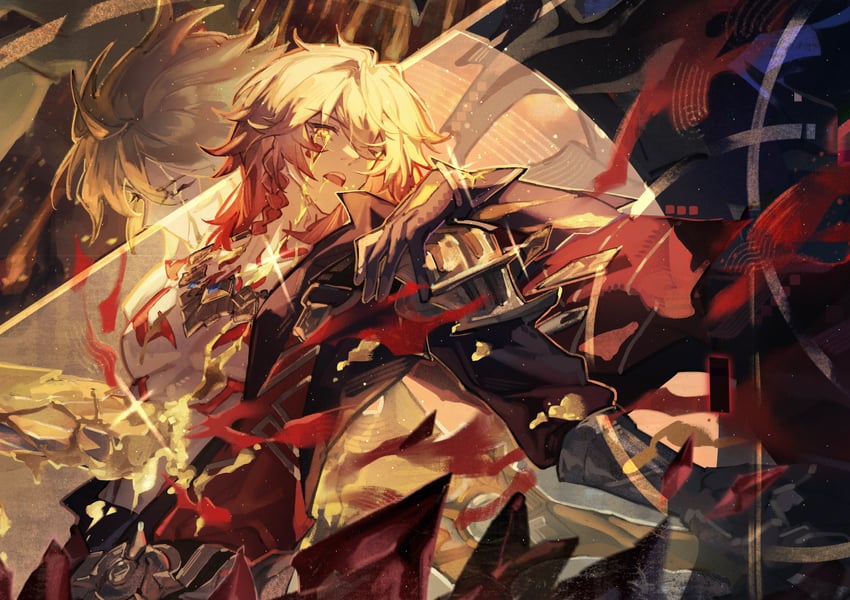 phainon and mydei (honkai and 1 more) drawn by shizi_ji_jiu_jijiu