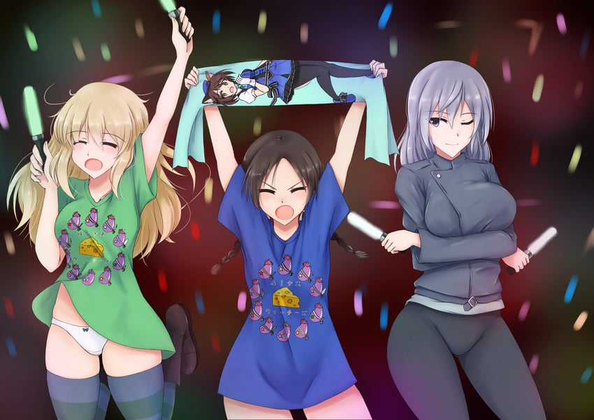aurora e. juutilainen, shibuya inori, misumi miya, and nora taylor (world witches series and 3 more) drawn by isosceles_triangle_(xyzxyzxyz)