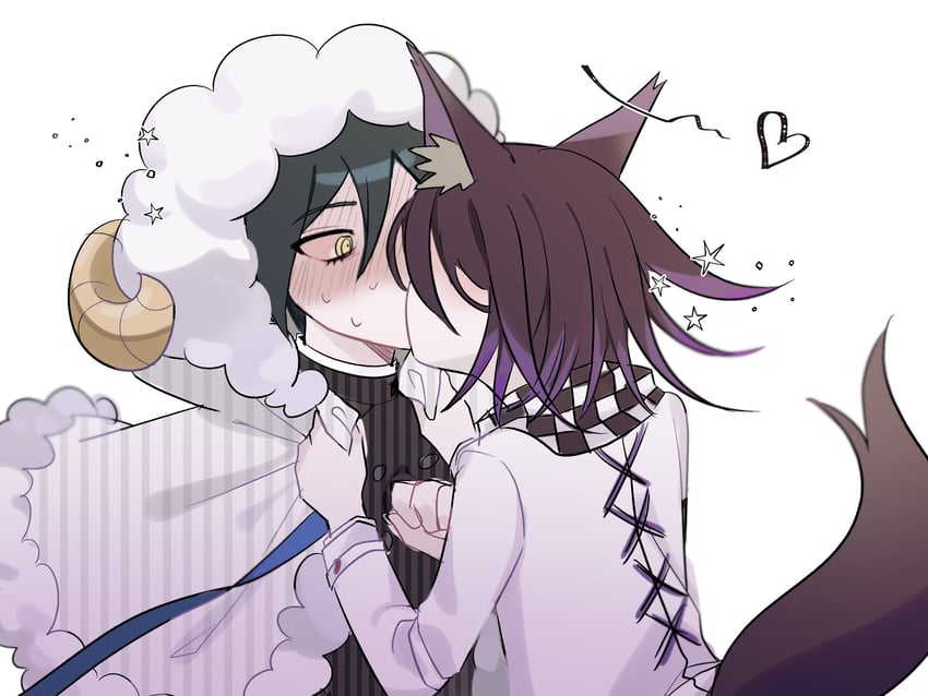 oma kokichi and saihara shuichi (danganronpa and 1 more) drawn by songpyeon_(sssssong)