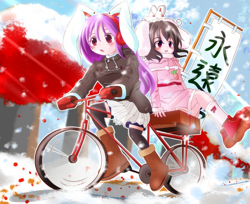 reisen udongein inaba and inaba tewi (touhou) drawn by hidamari_(mizuiro_yume_koubou)