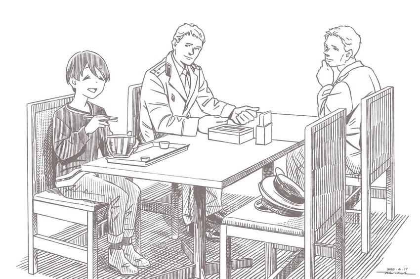saitou ena (real life and 1 more) drawn by horikou