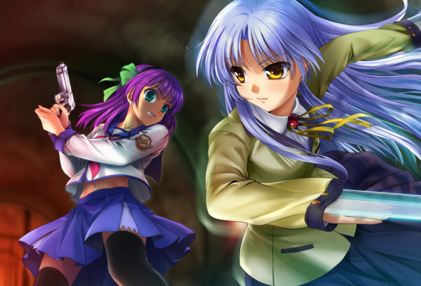 tachibana kanade and nakamura yuri (angel beats!) drawn by mutsuki_(moonknives)