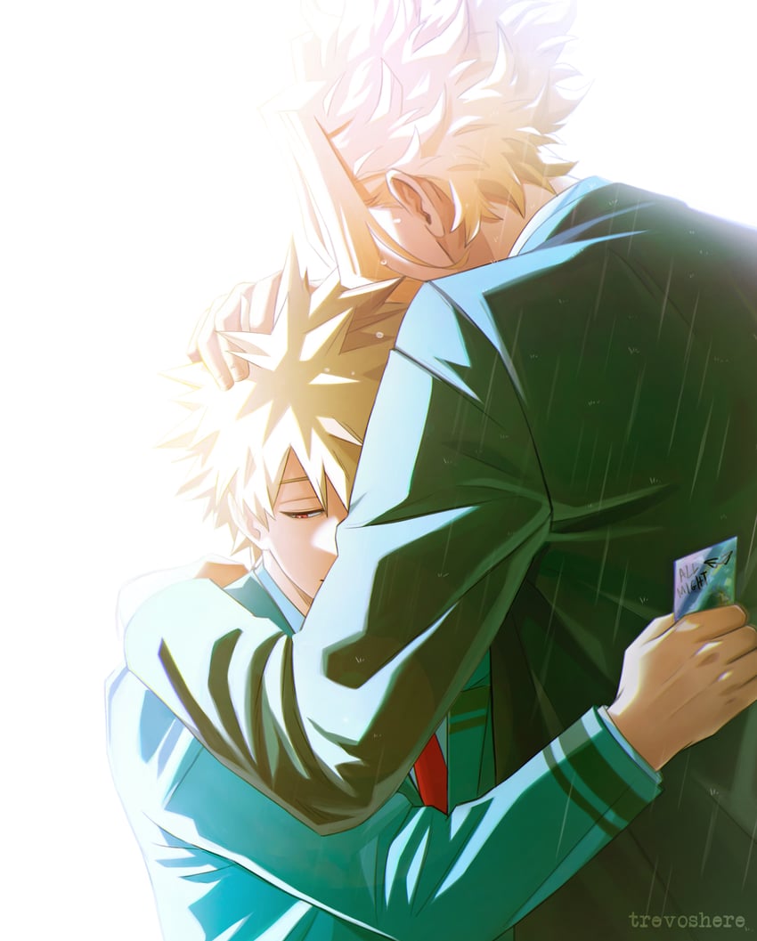 bakugou katsuki and yagi toshinori (boku no hero academia) drawn by trevo_(trevoshere)