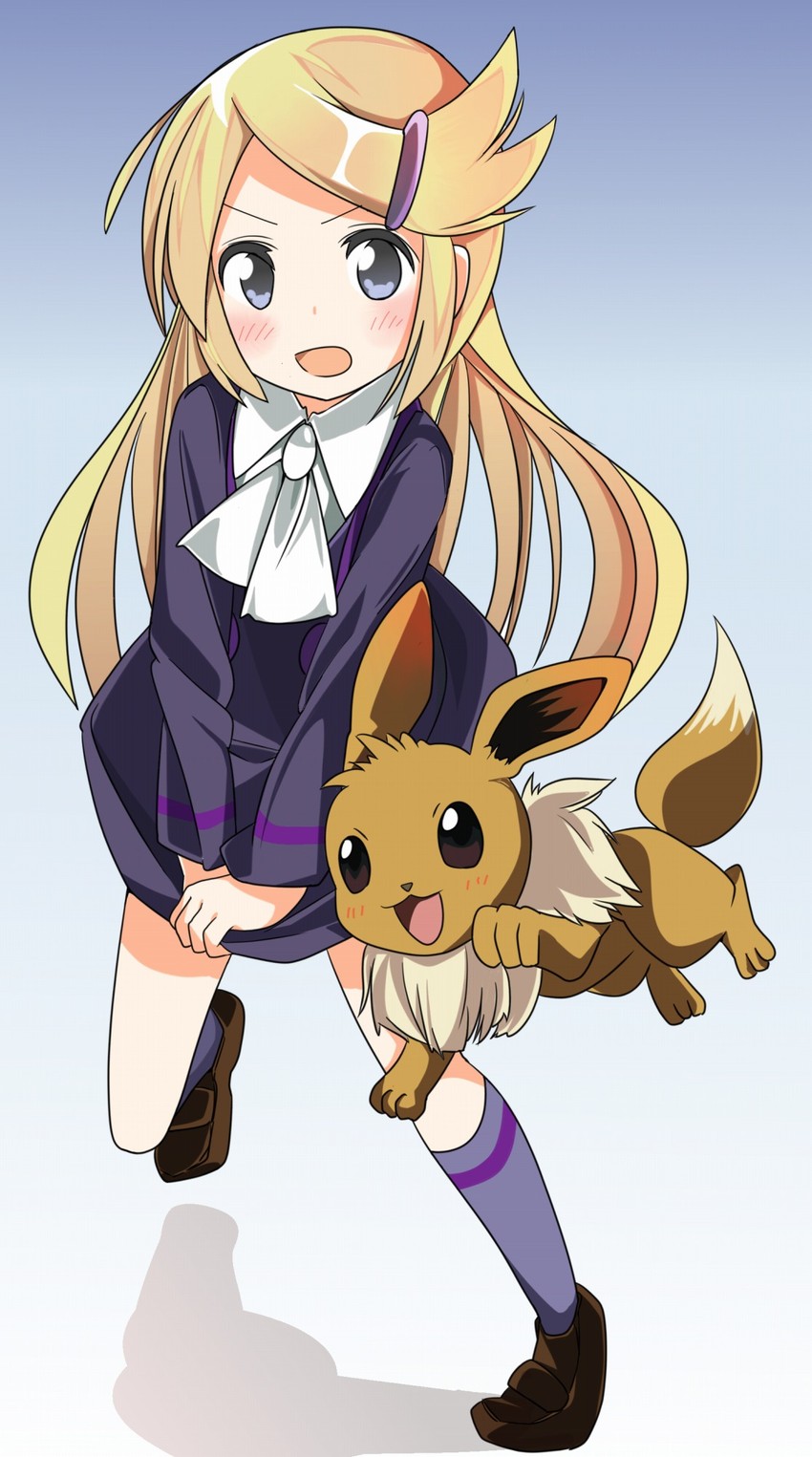eevee, ace trainer, and astrid (pokemon and 1 more) drawn by tantan_men_(dragon)