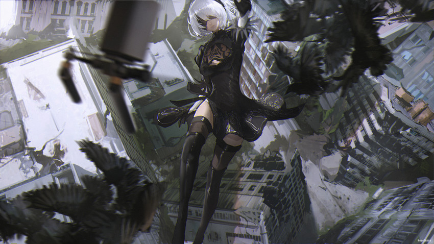 2b and pod (nier and 1 more) drawn by novelance