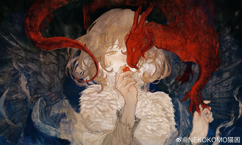 falin touden and red dragon (dungeon meshi) drawn by nekokomo