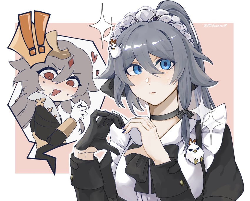 fu hua, herrscher of sentience, and jingwei (honkai and 1 more) drawn by michuan_ximo