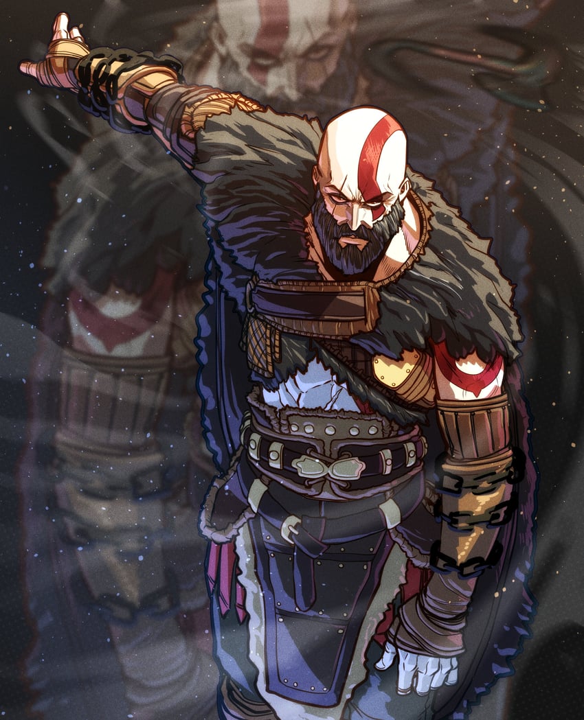kratos (god of war and 1 more) drawn by thirdphp