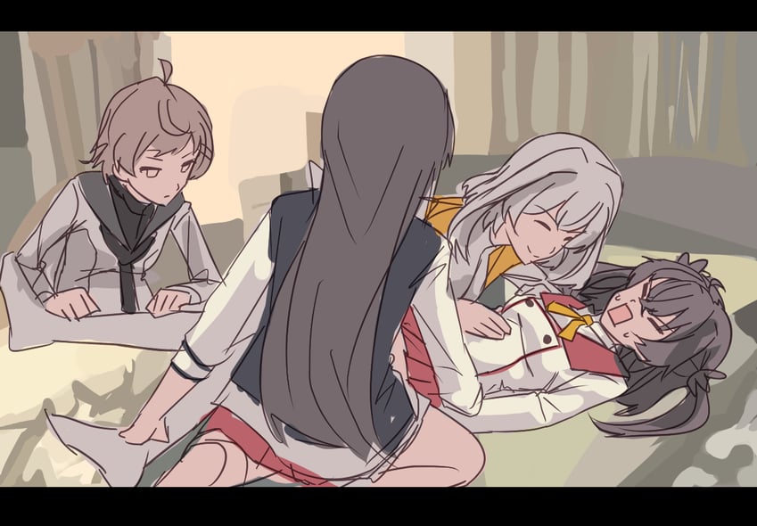 asakura mihono, inago akira, hitakami makoto, and toribane yuuki (toji no miko and 1 more) drawn by mashitono_desu