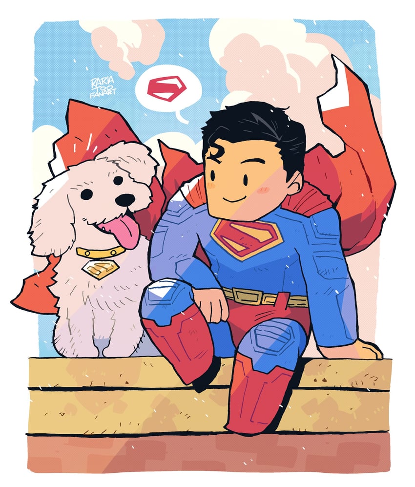 superman and krypto the superdog (dc comics and 1 more) drawn by rariatto_(ganguri)