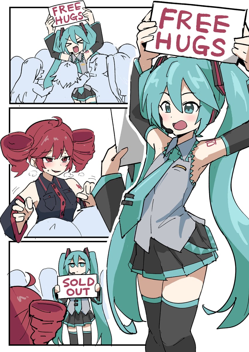 hatsune miku and kasane teto (vocaloid and 1 more) drawn by tenten_(chan4545)
